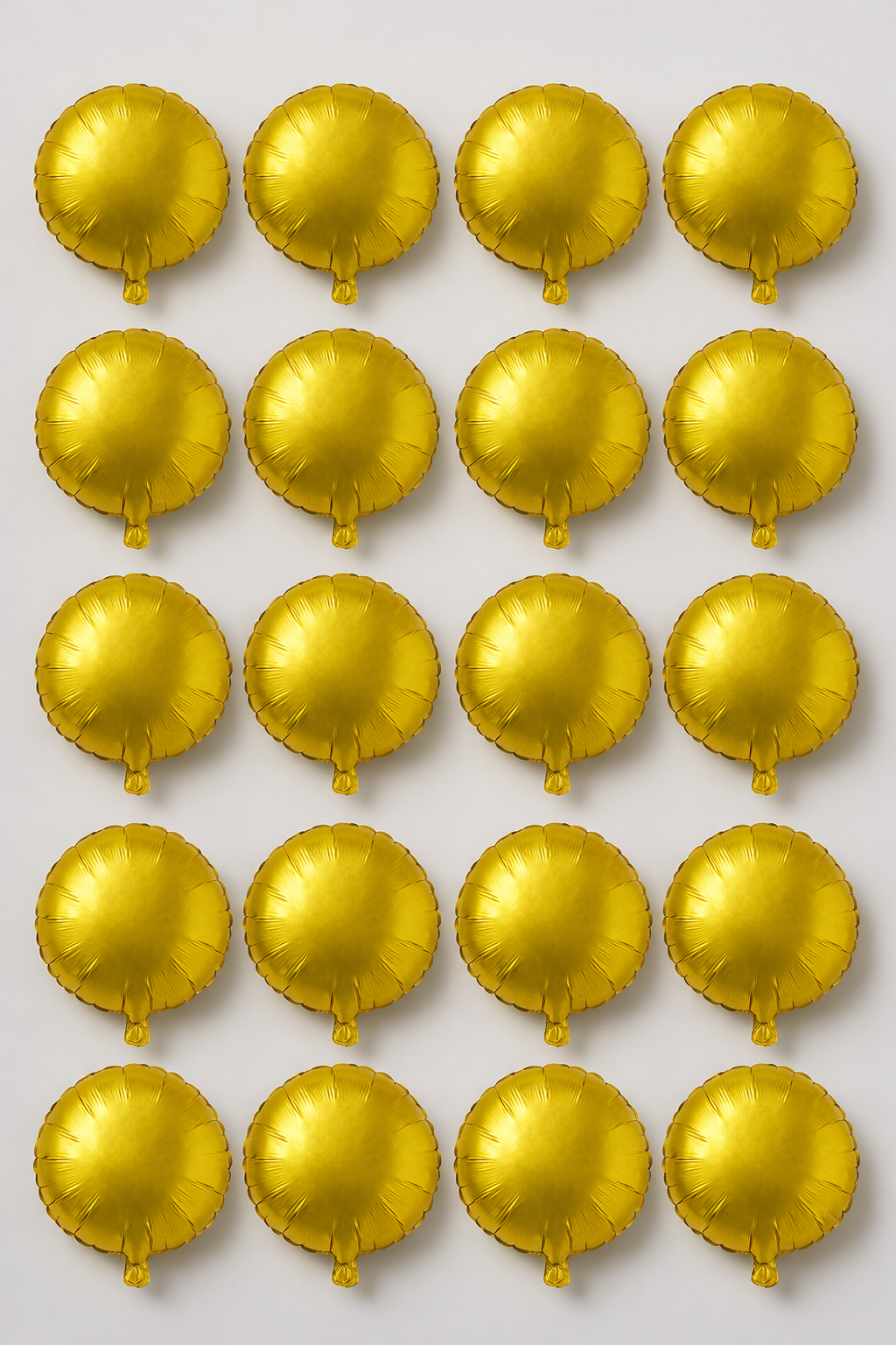 18″ Foil Balloons – Round Gold, Pack of 20