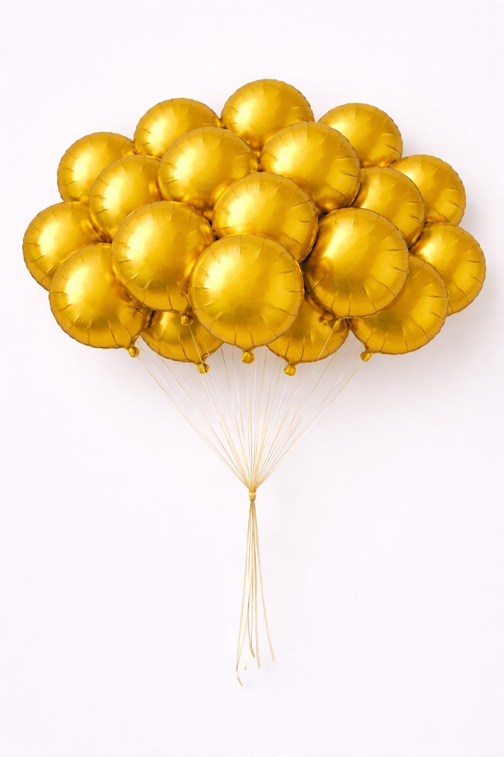 18″ Foil Balloons – Round Gold, Pack of 20