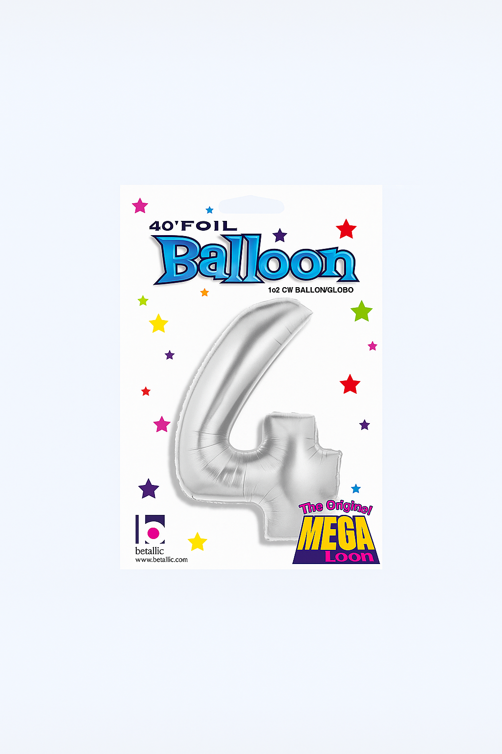 40″ Foil Balloon Number “4” – Silver