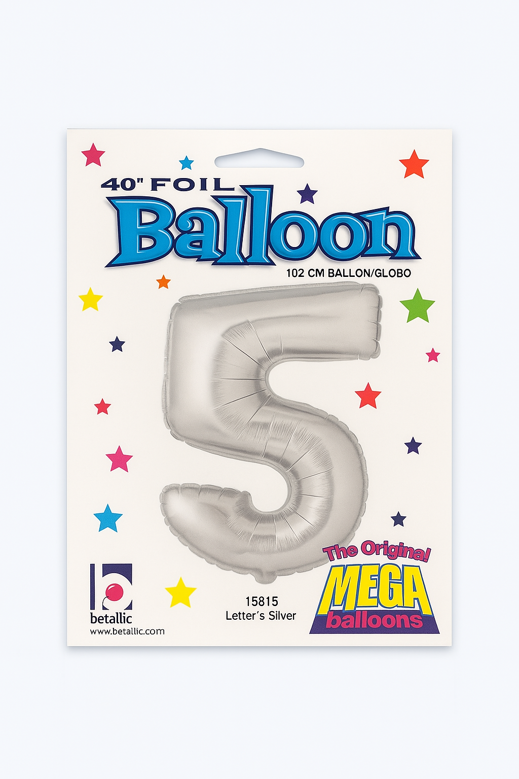 40″ Foil Balloon Number “5” – Silver