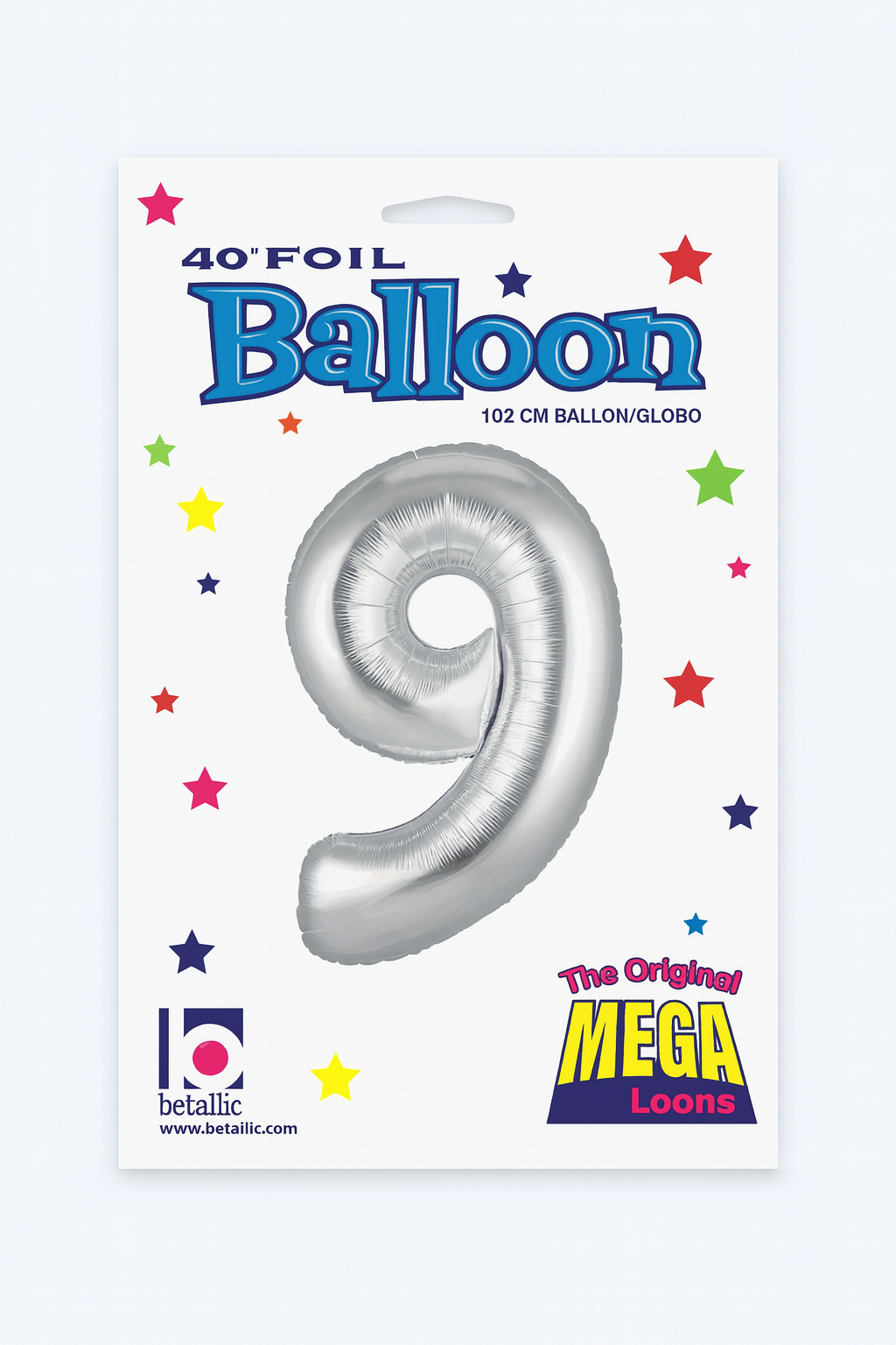 40″ Foil Balloon Number “9” – Silver