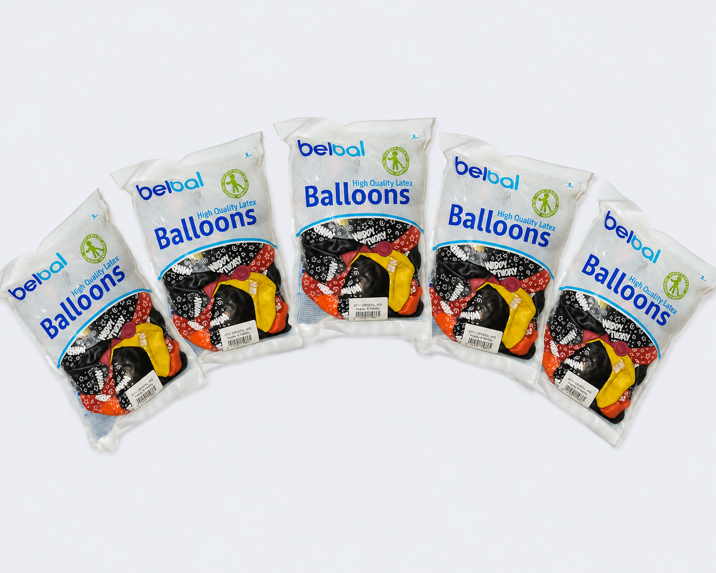 Belbal High-Quality Latex Balloons – “Happy Birthday” Crystal Mix, 30 cm (12″), 5 Pack of 50 (Copy)