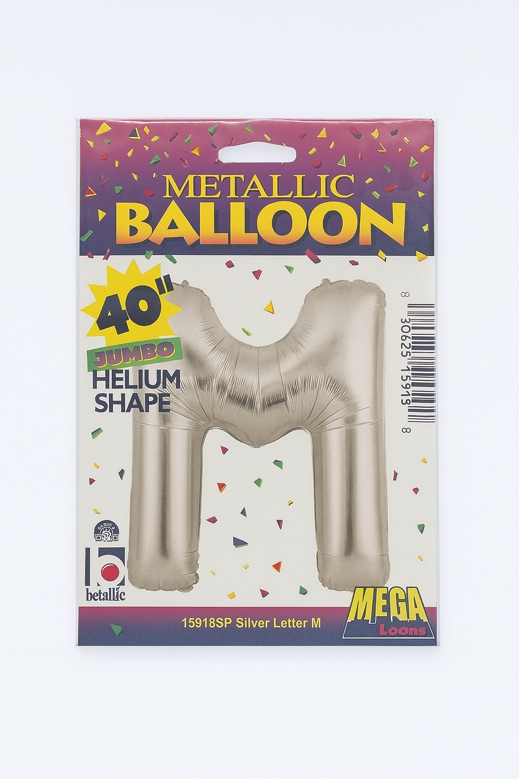 34″ Foil Balloon Letter “M” – Silver