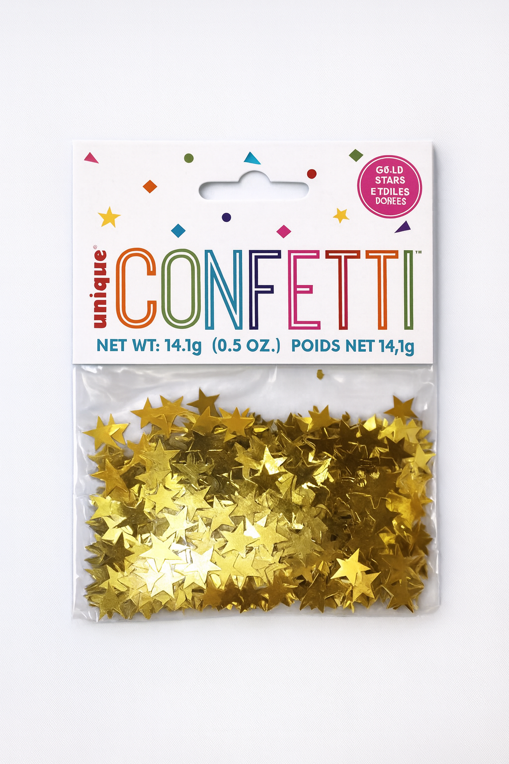 Confetti Stars - Gold - net weight 14.1g per pack. Bulk 12 pack
