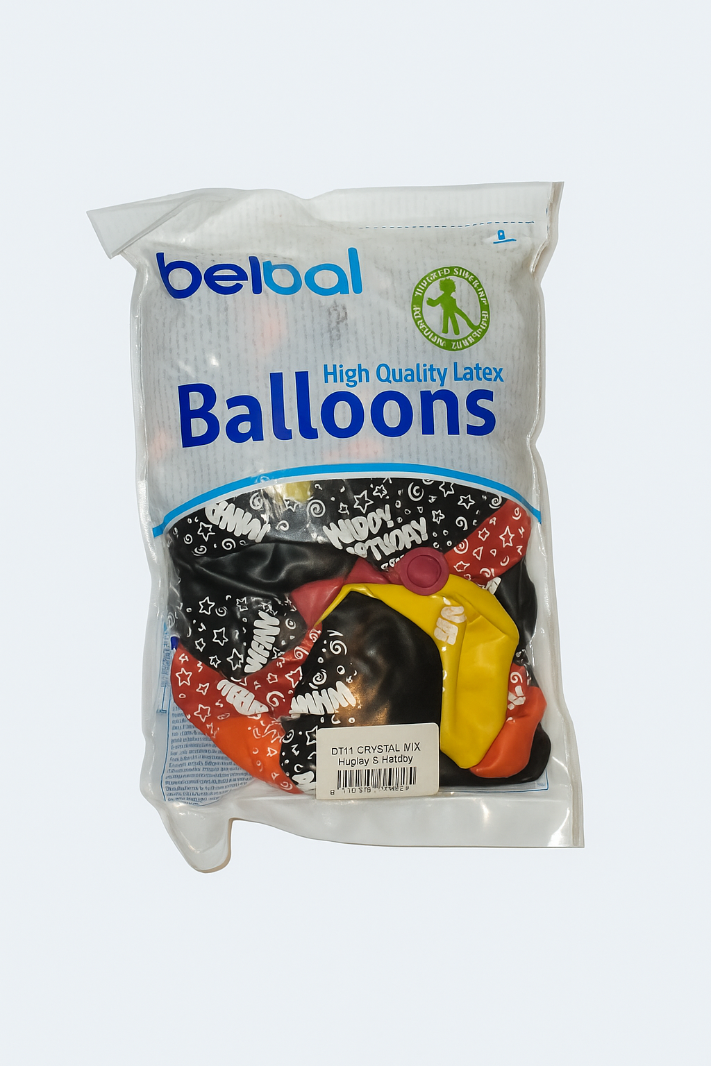 Belbal High-Quality Latex Balloons – “Happy Birthday” Crystal Mix, 30 cm (12″), Pack of 50