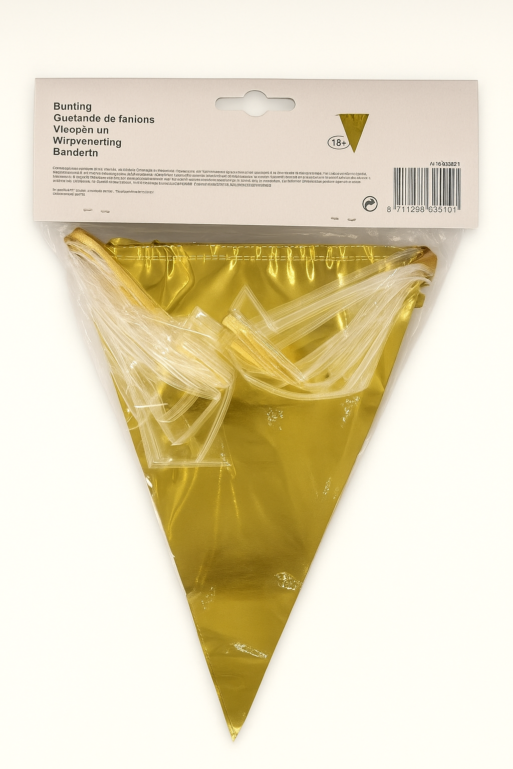 Metallic Pennant Bunting – Gold, 10 m