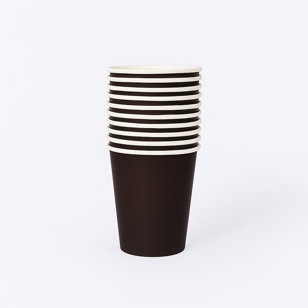 Midnight-Black Paper Cups – 9 oz, Pack of 14