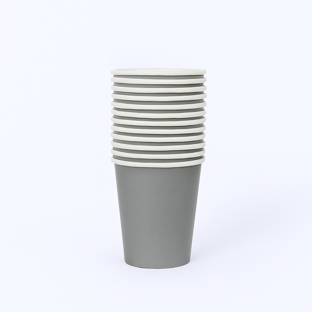 Silver Paper Cups – 9 oz, Pack of 14