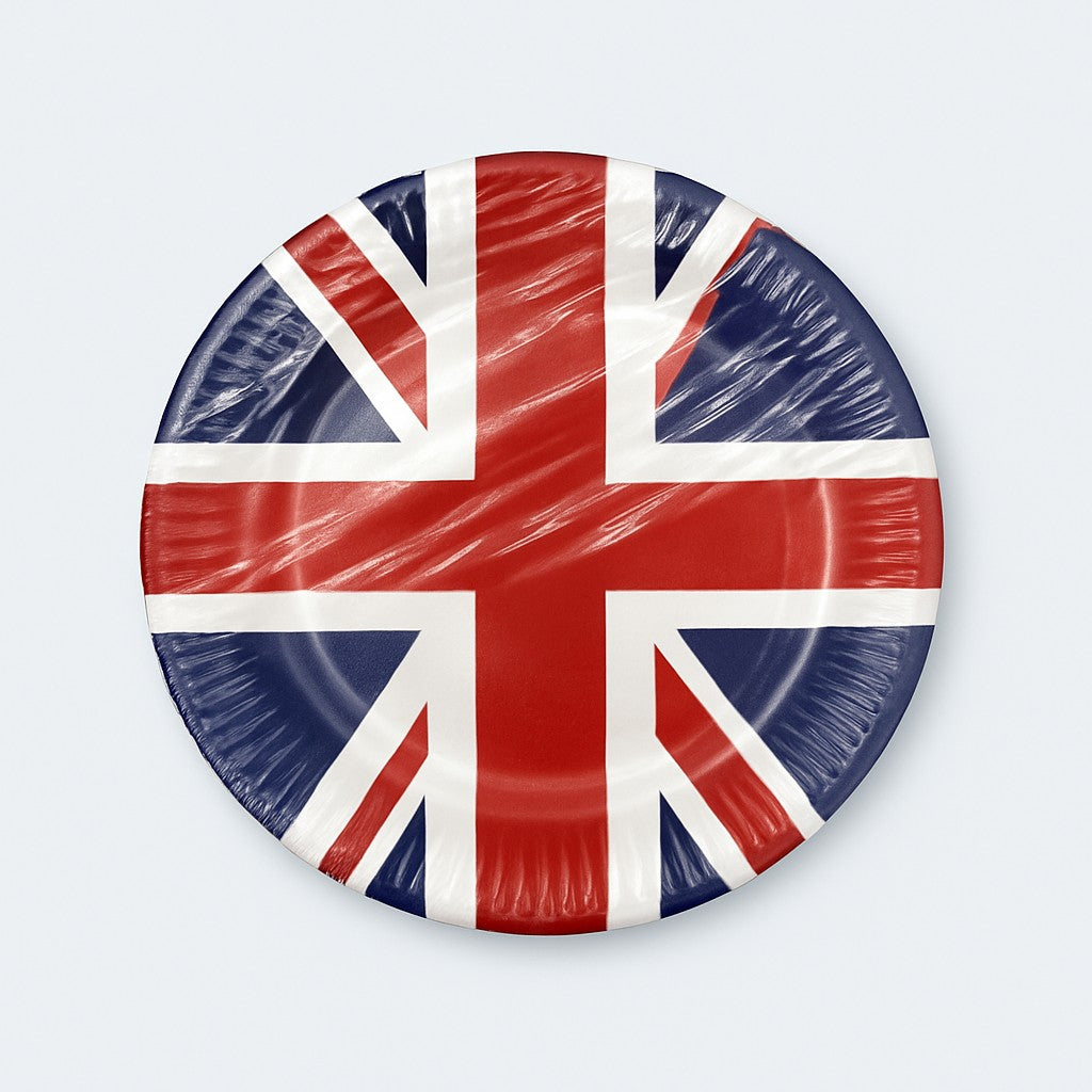 Union Jack Print Paper Plates – 9 in, Bulk Pack of 240